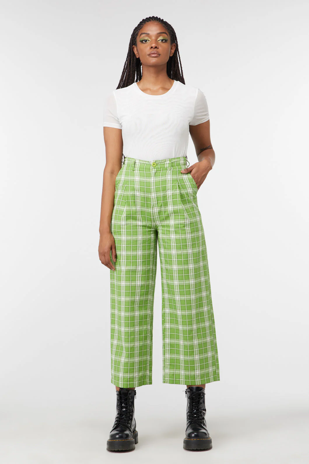 Dazed Tartan Wide Leg Pant - Olabens