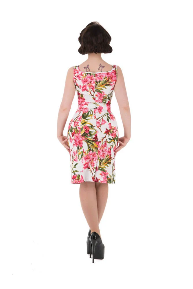 Pink Floral Wiggle Dress - Olabens