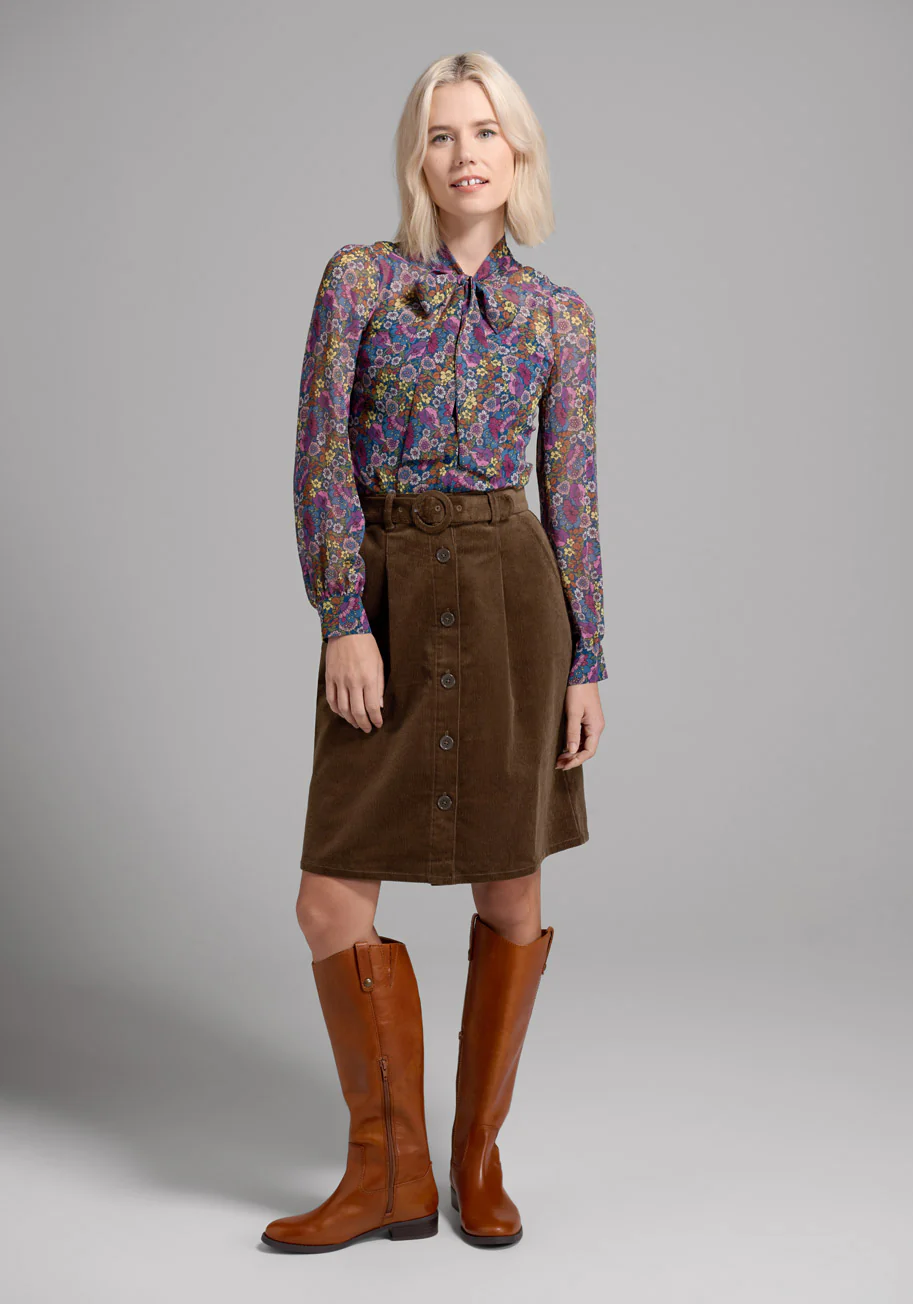 She's A Mystery Novel Tie-Neck Blouse - Olabens