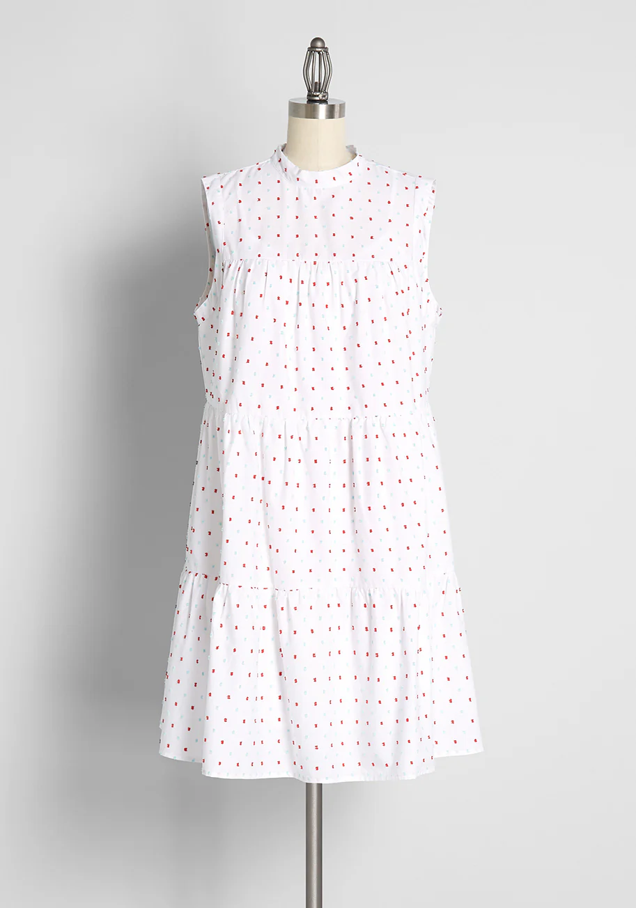 Tiered Sleeveless Shift Dress - Olabens