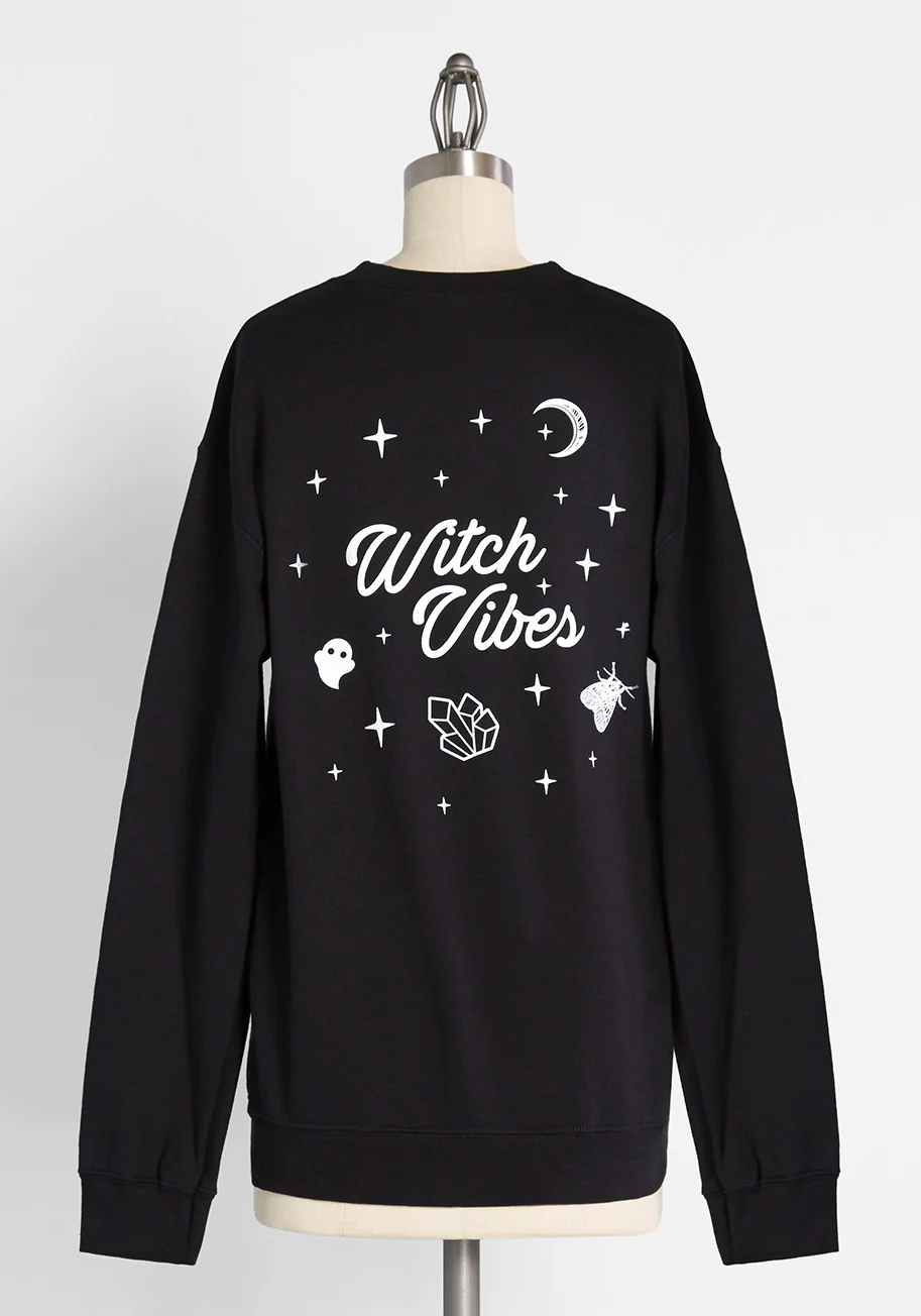 Major Witch Vibes Graphic Sweatshirt - Olabens