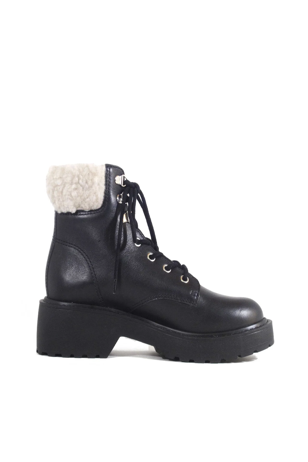 Seal Combat Boots with Shearling - Olabens