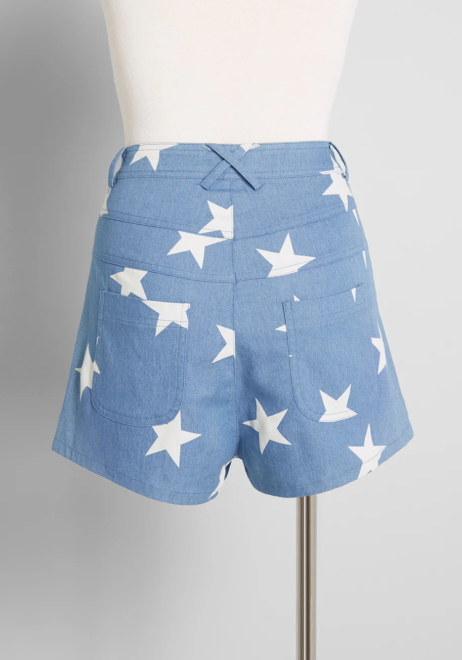 All Stars, No Stripes High-Rise Denim Shorts - Olabens