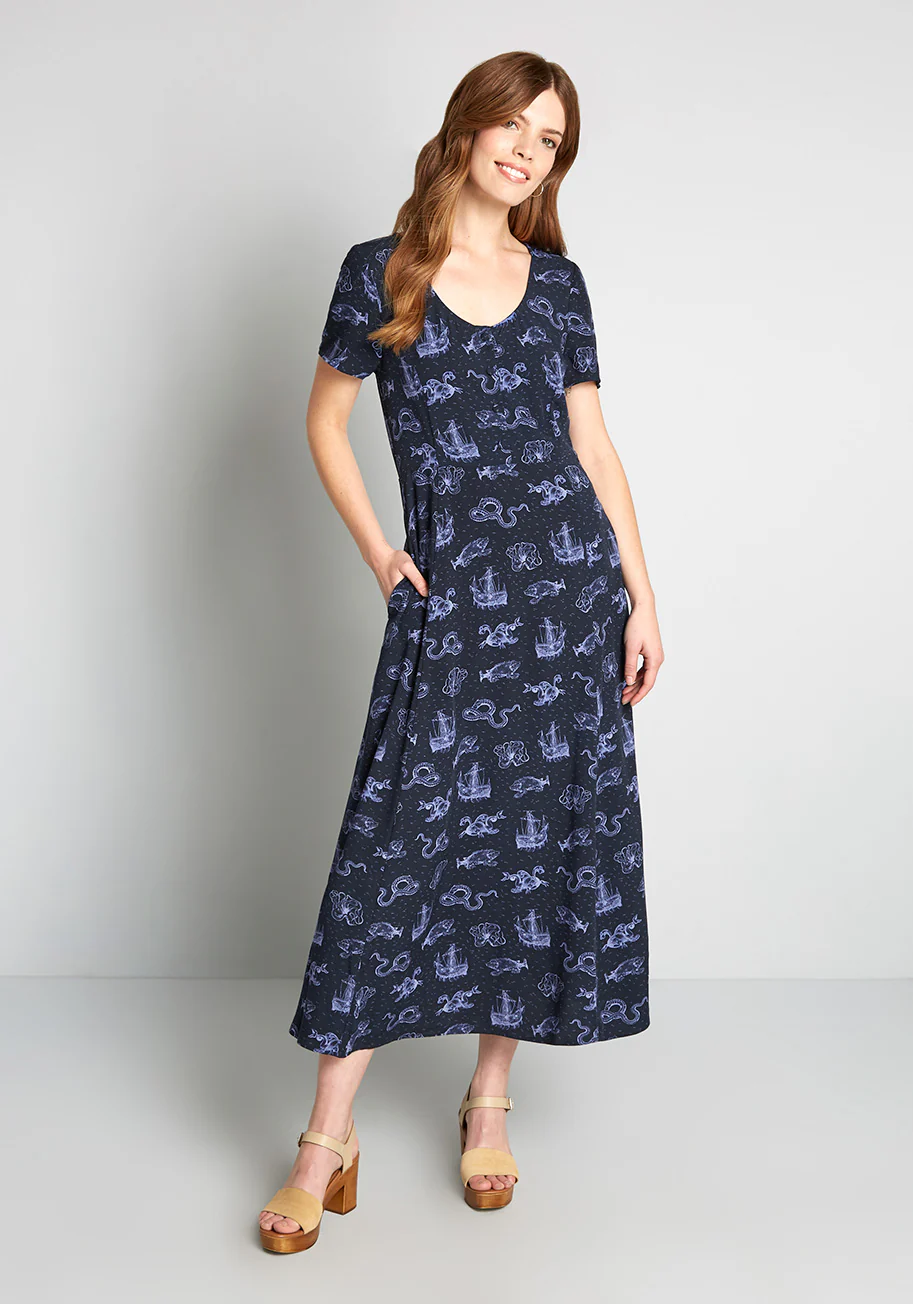 Rolling In The Deep Sea Maxi Dress - Olabens