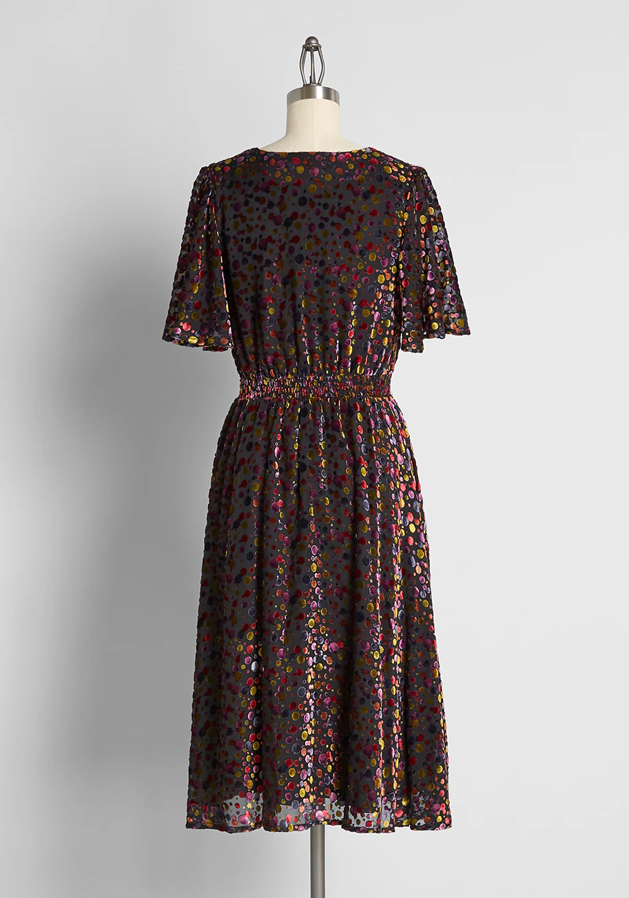 Bubbly Feelings Velvet Midi Dress - Olabens