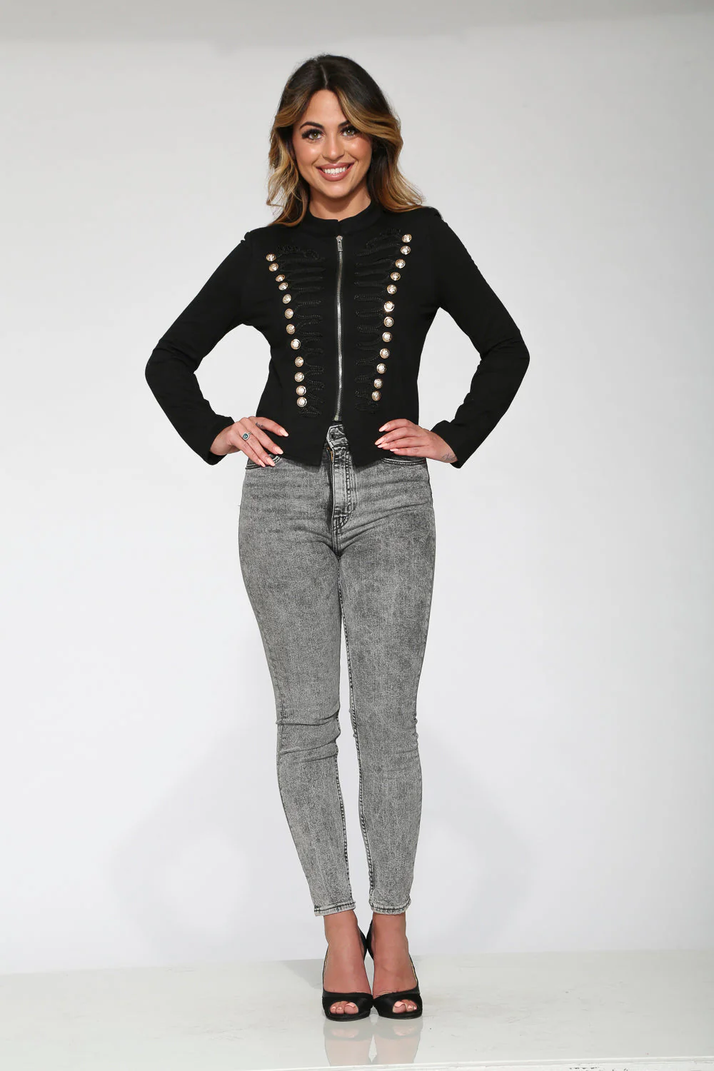 Black Military Jacket - Olabens