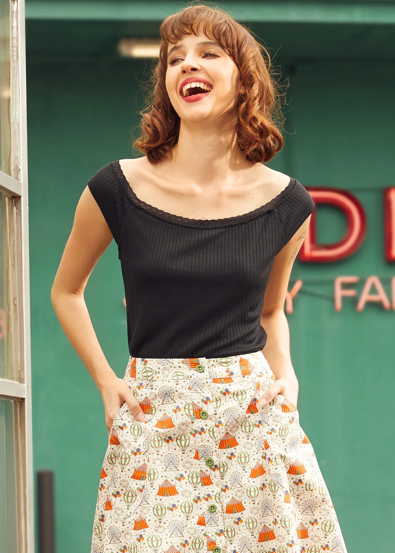 Lace by Day Marilyn Neck Tee - Olabens