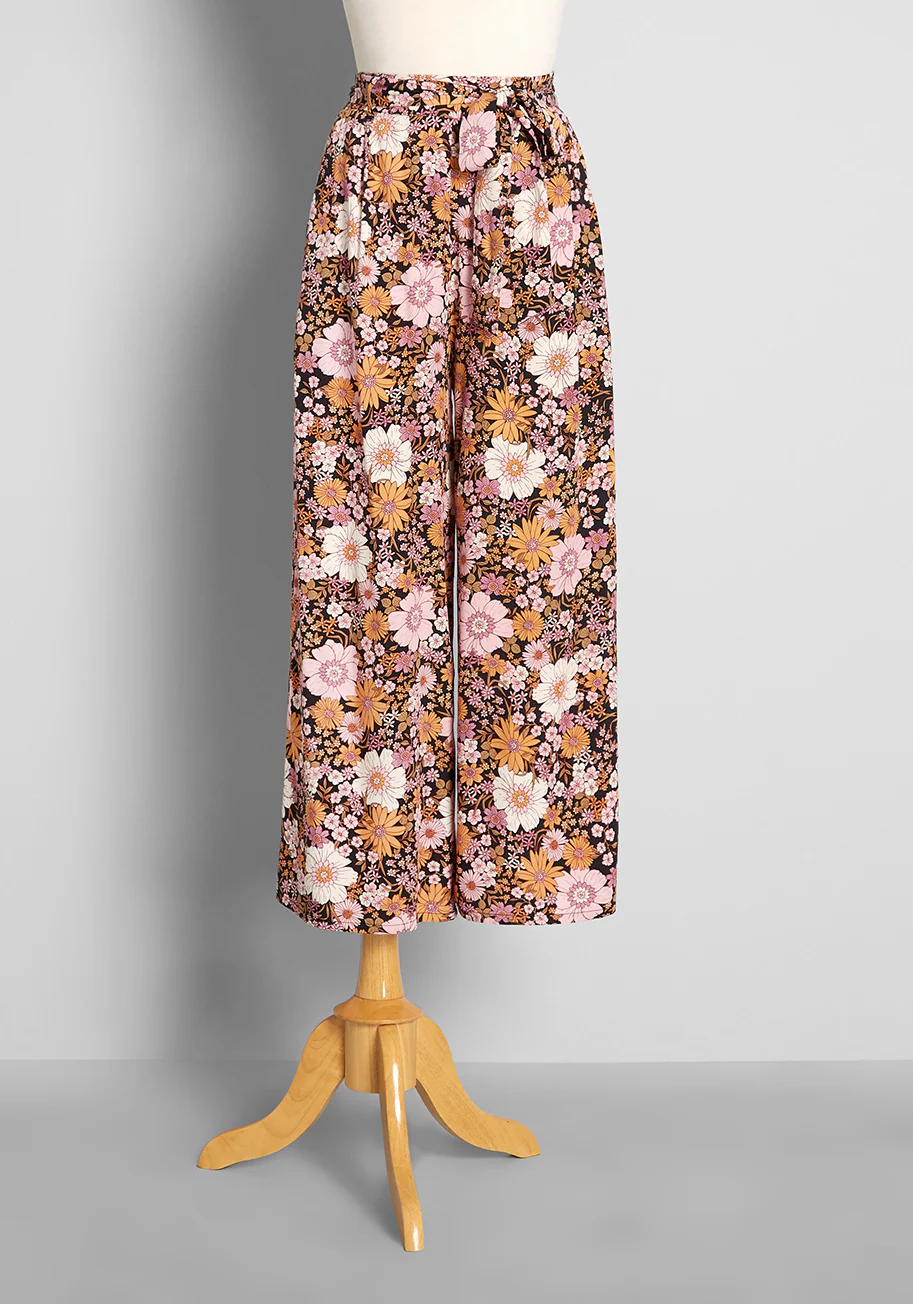 Isnyt x Princess Highway Autumn Floral Wide-Leg Pants - Olabens