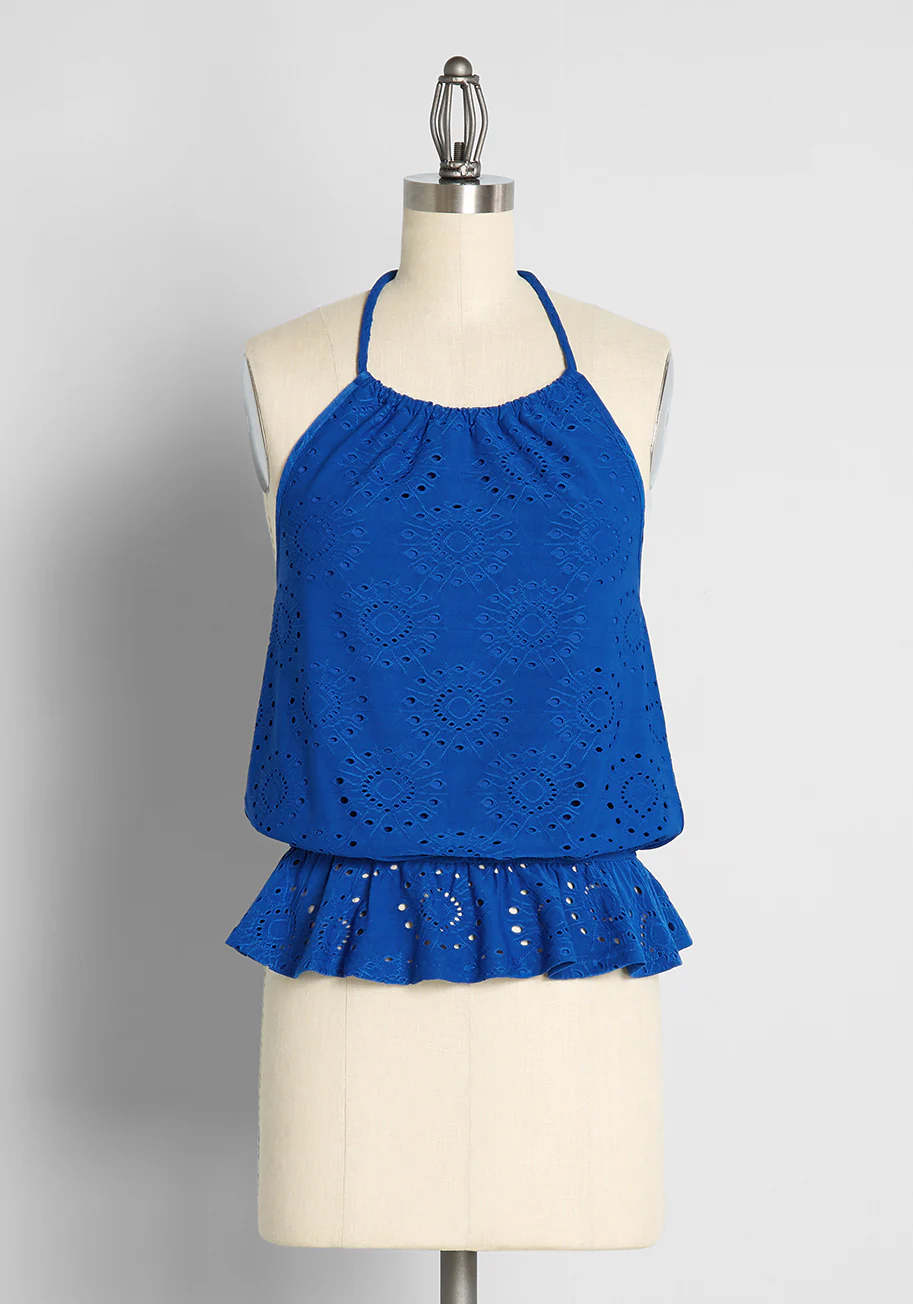 Sought After in Sapphire Halter Top - Olabens