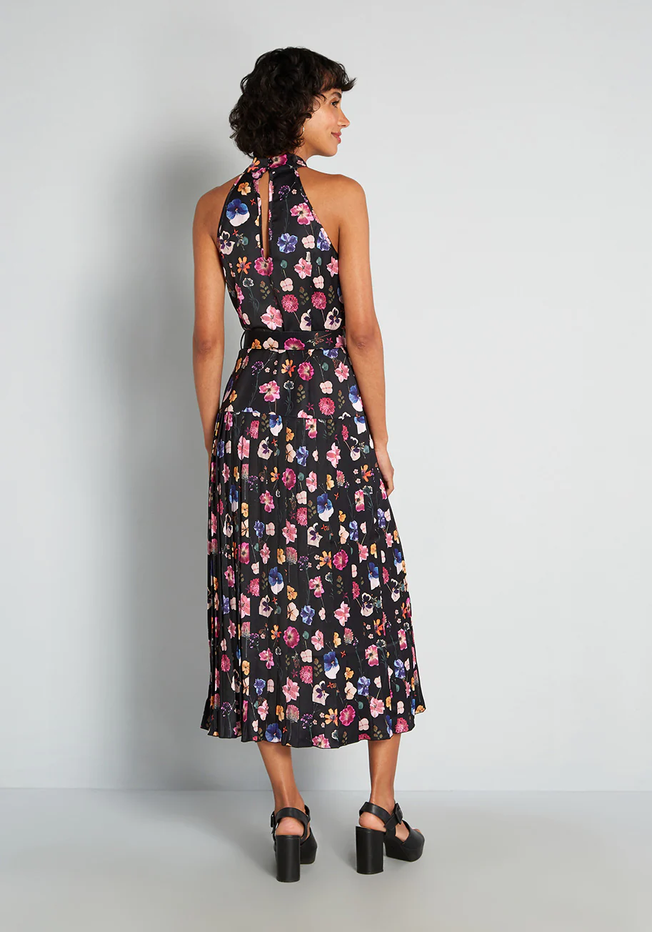 Botanic Bounty Halter Dress - Olabens