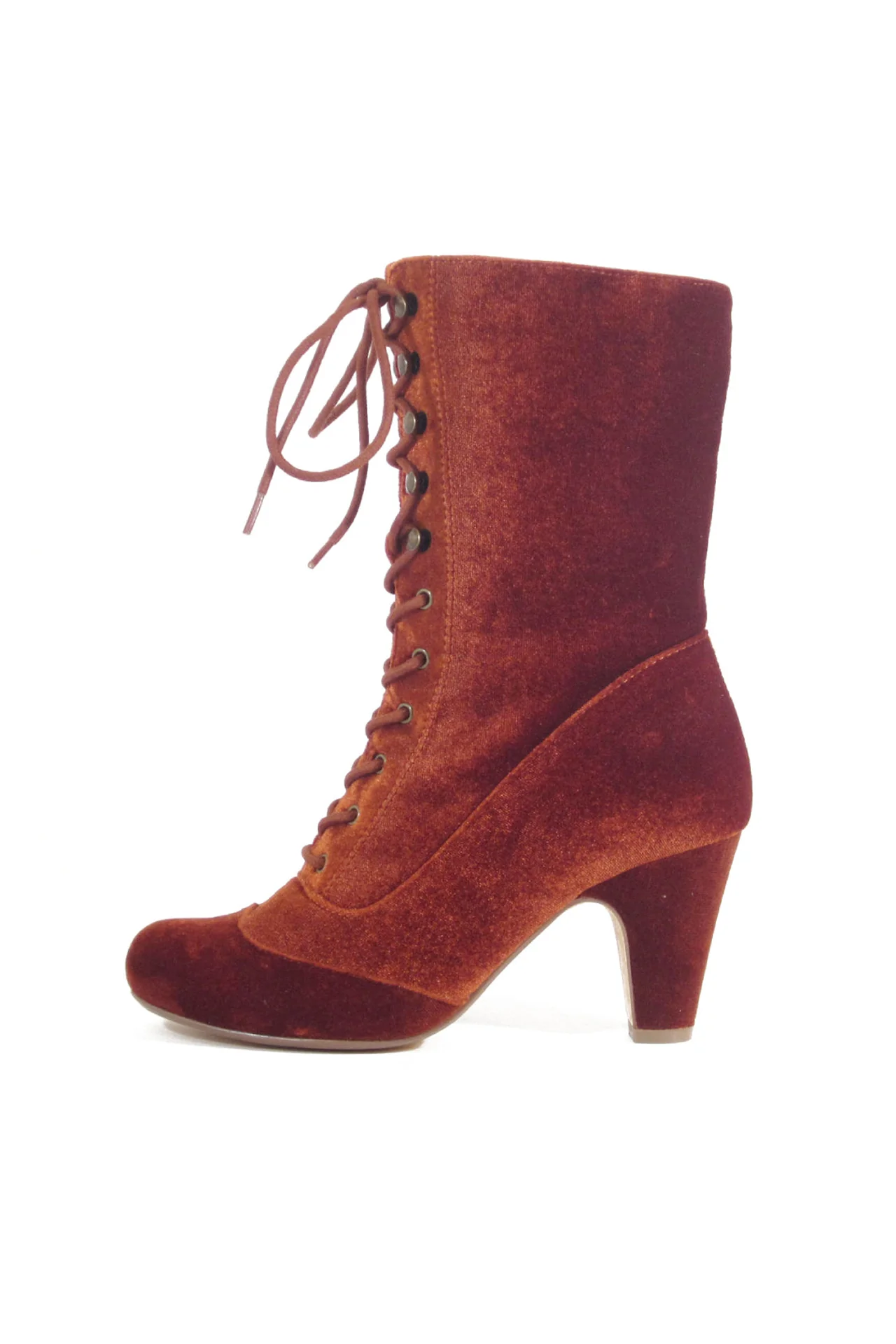 Claire Velvet Victorian Booties - Olabens