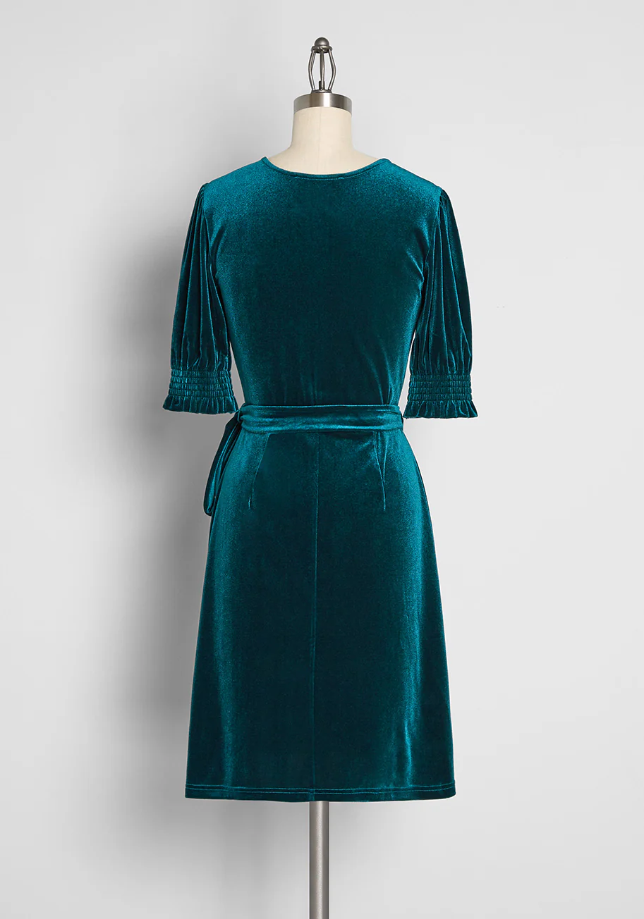 Wrapped in Elegance Velvet Mini Dress - Olabens