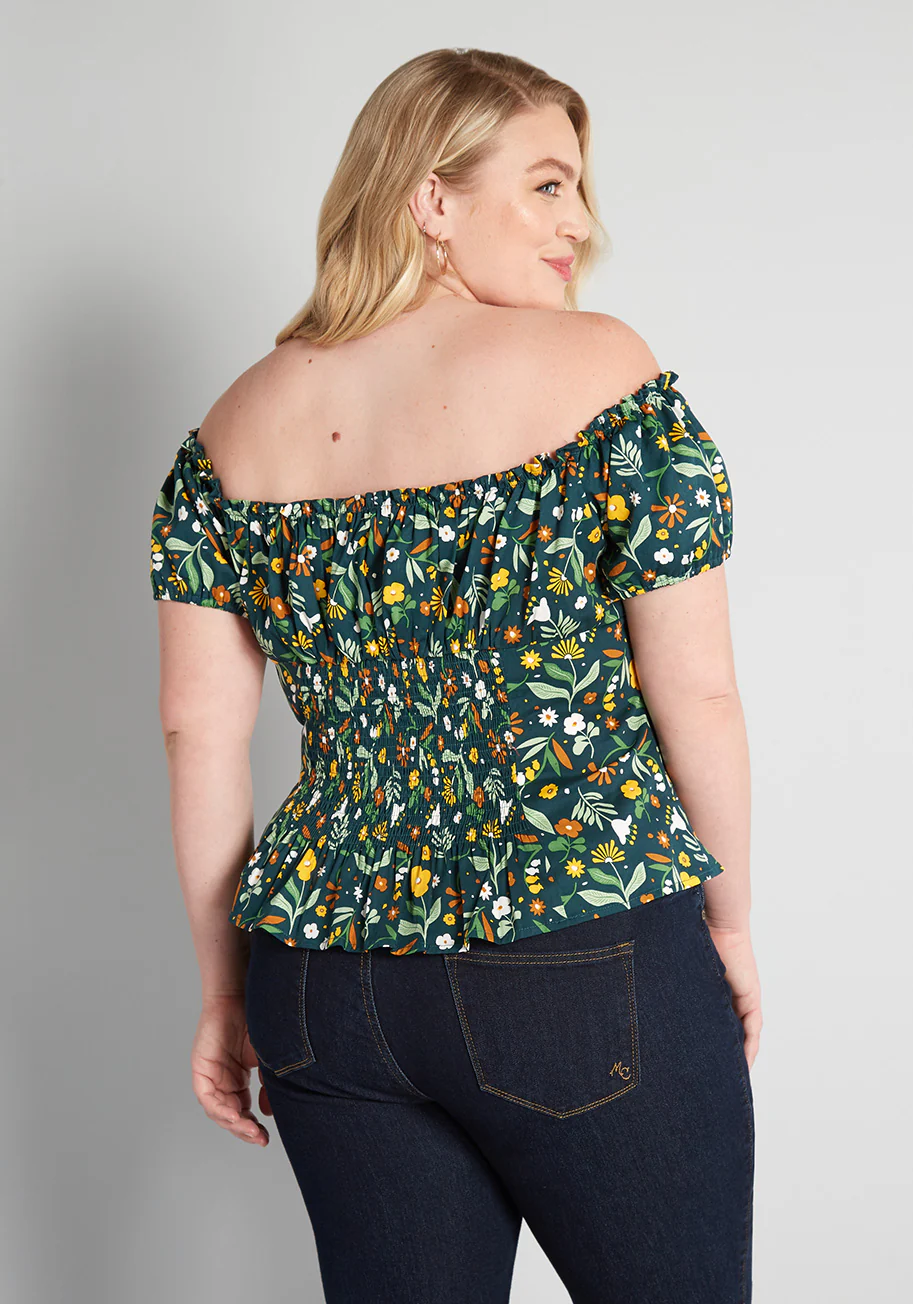 Isnyt x Collectif Only For Daisy Clover Off-Shoulder Top - Olabens