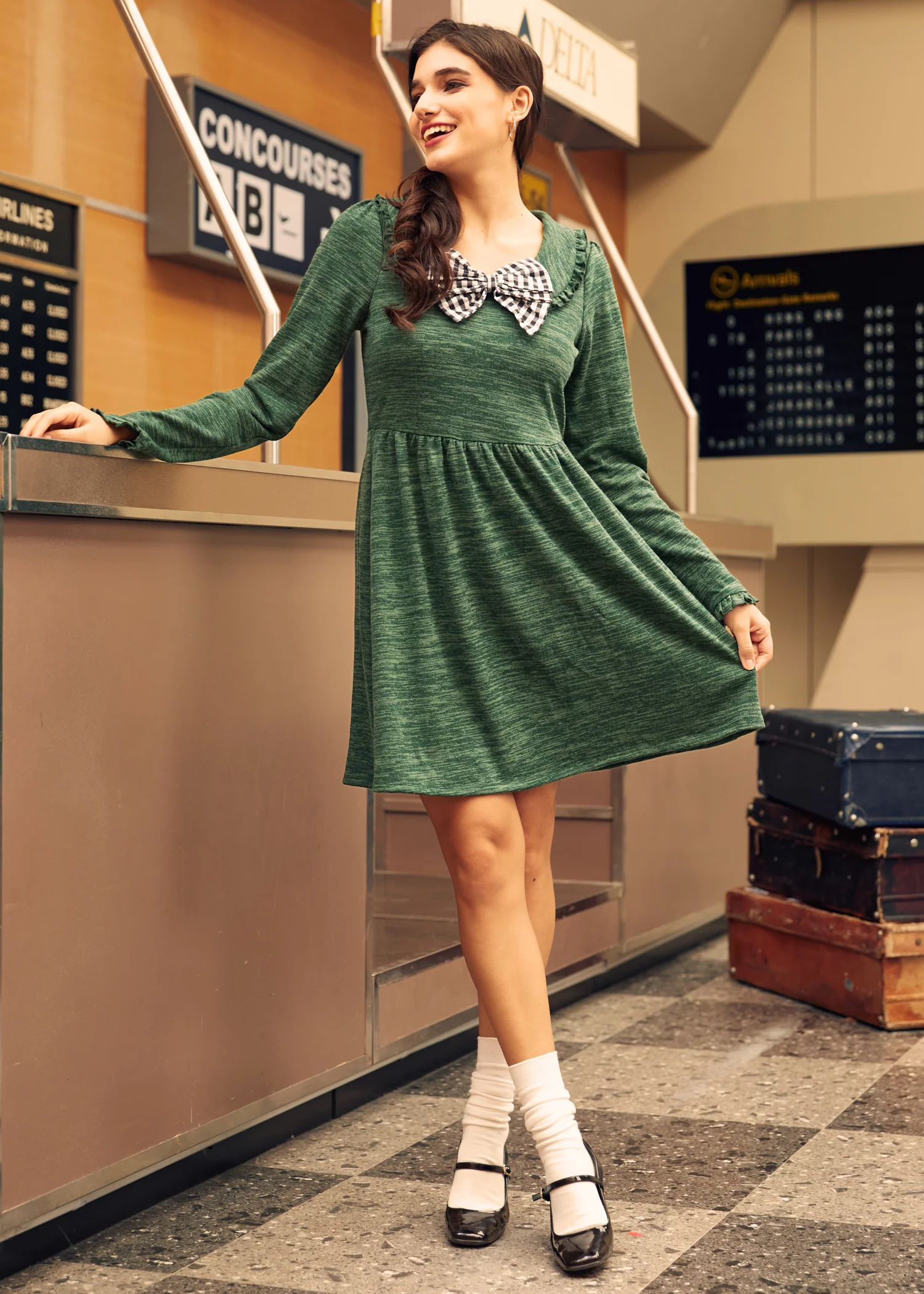 Touched by Time Ruffle Accent Dress - Olabens