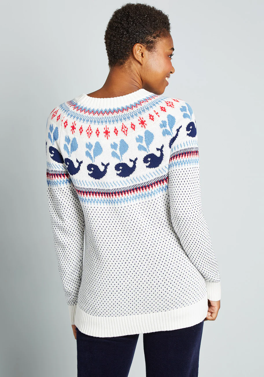 Sailing With Whales Fair Isle Sweater - Olabens