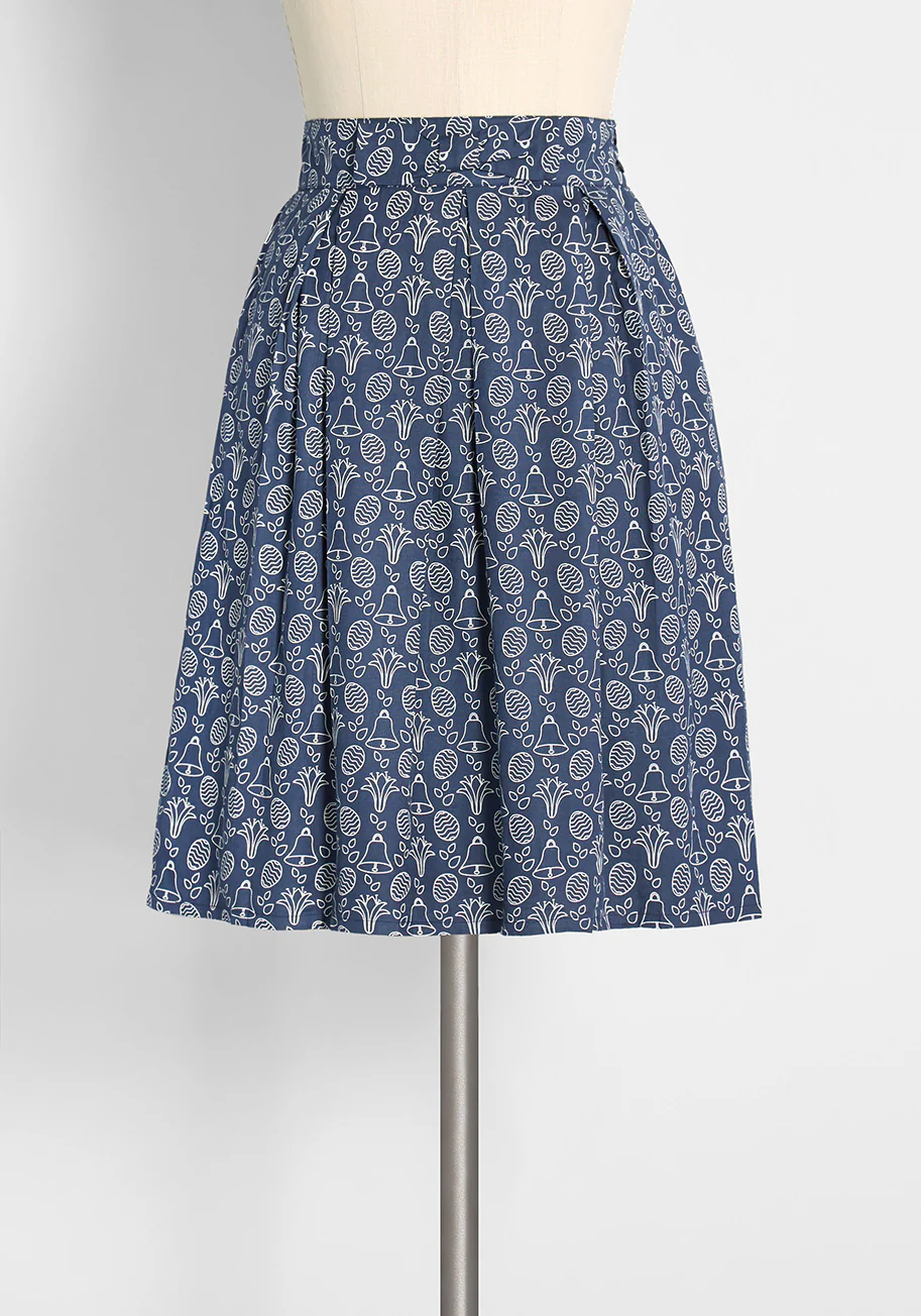 Bells Ring For Spring A-Line Skirt - Olabens