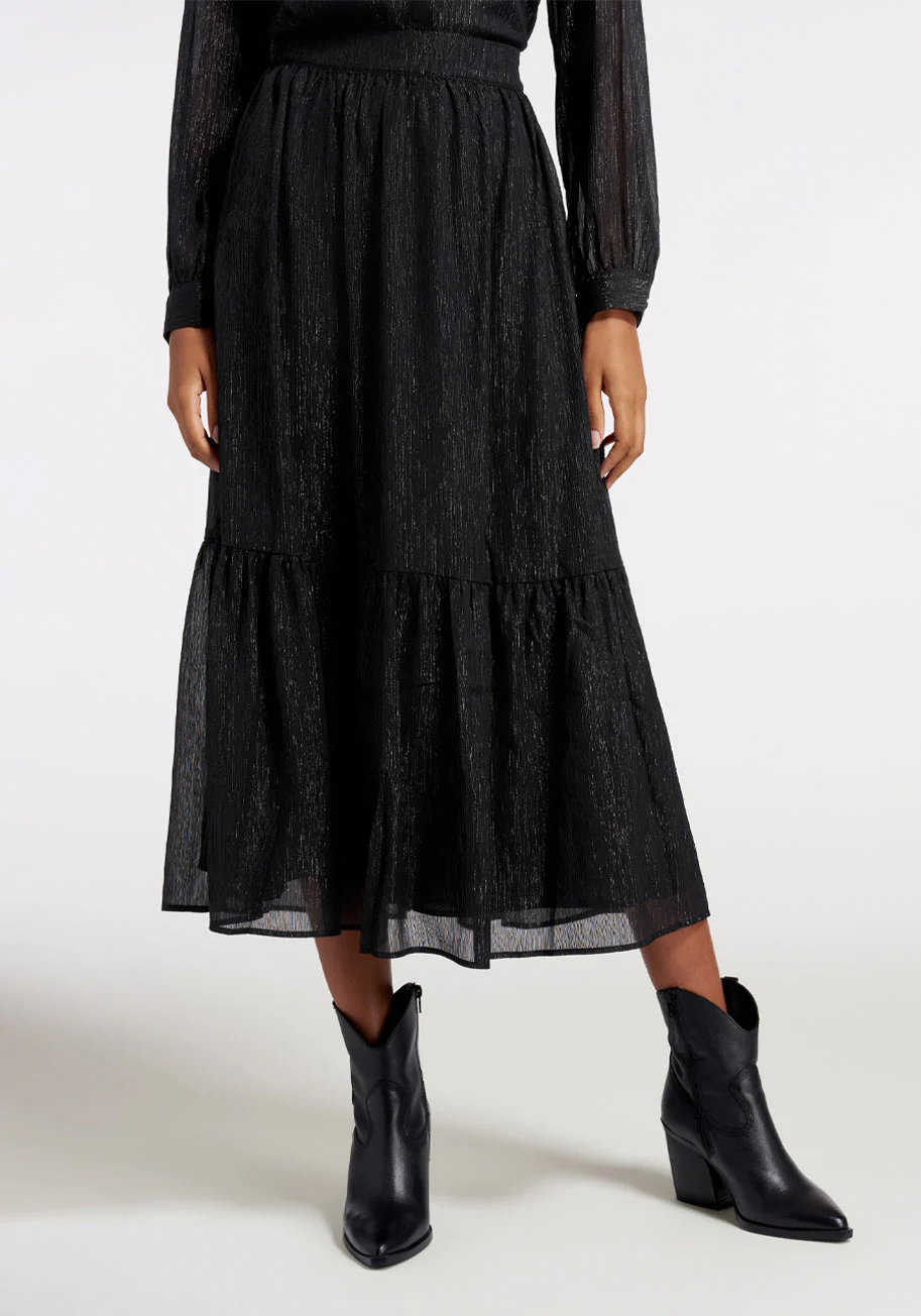 Shimmering Rainfall Midi Skirt - Olabens