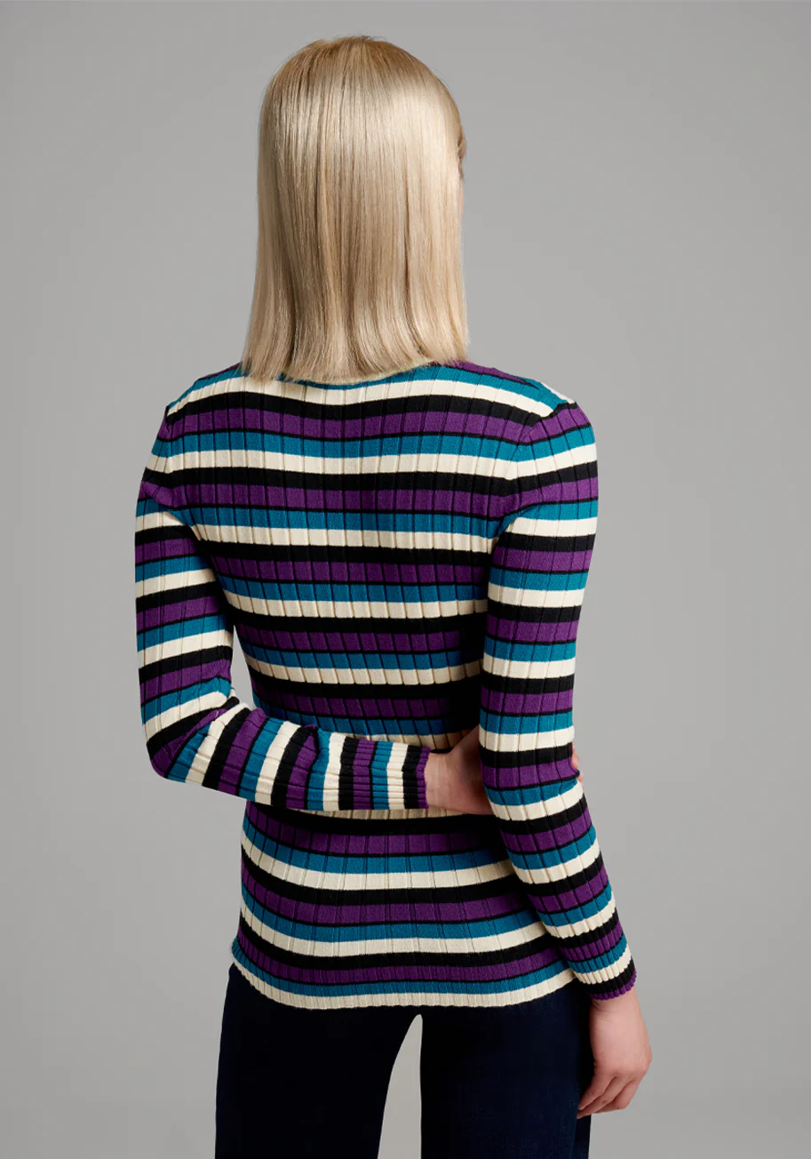 Electric Current Mock Neck Top - Olabens