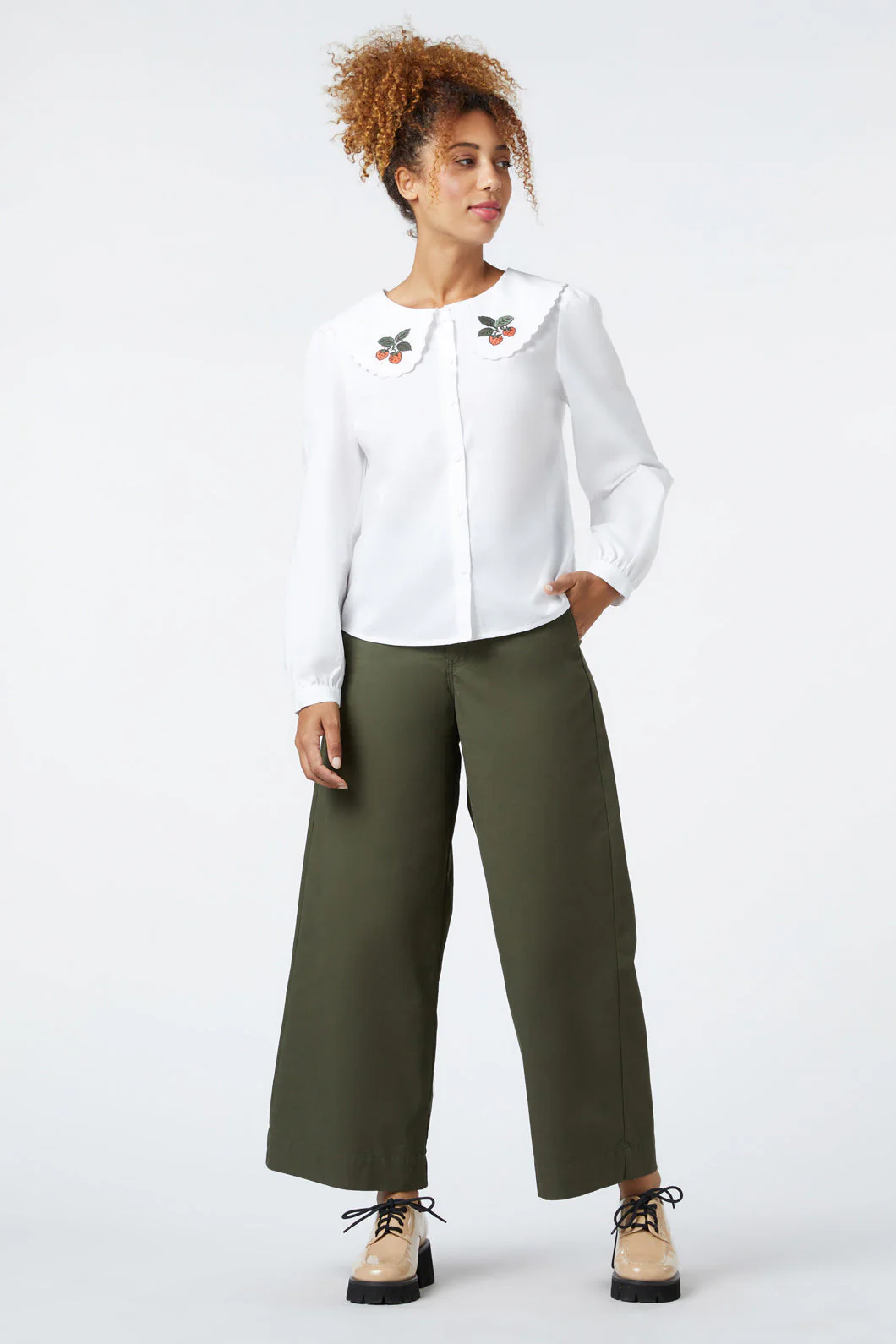 Berry Embroidered Blouse - Olabens