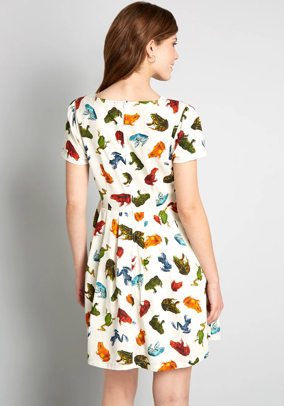 Trippy Tree Frogs Mini Dress - Olabens