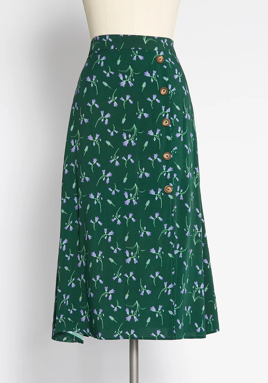 Isnyt x Collectif Bluebell Julep Midi Skirt - Olabens