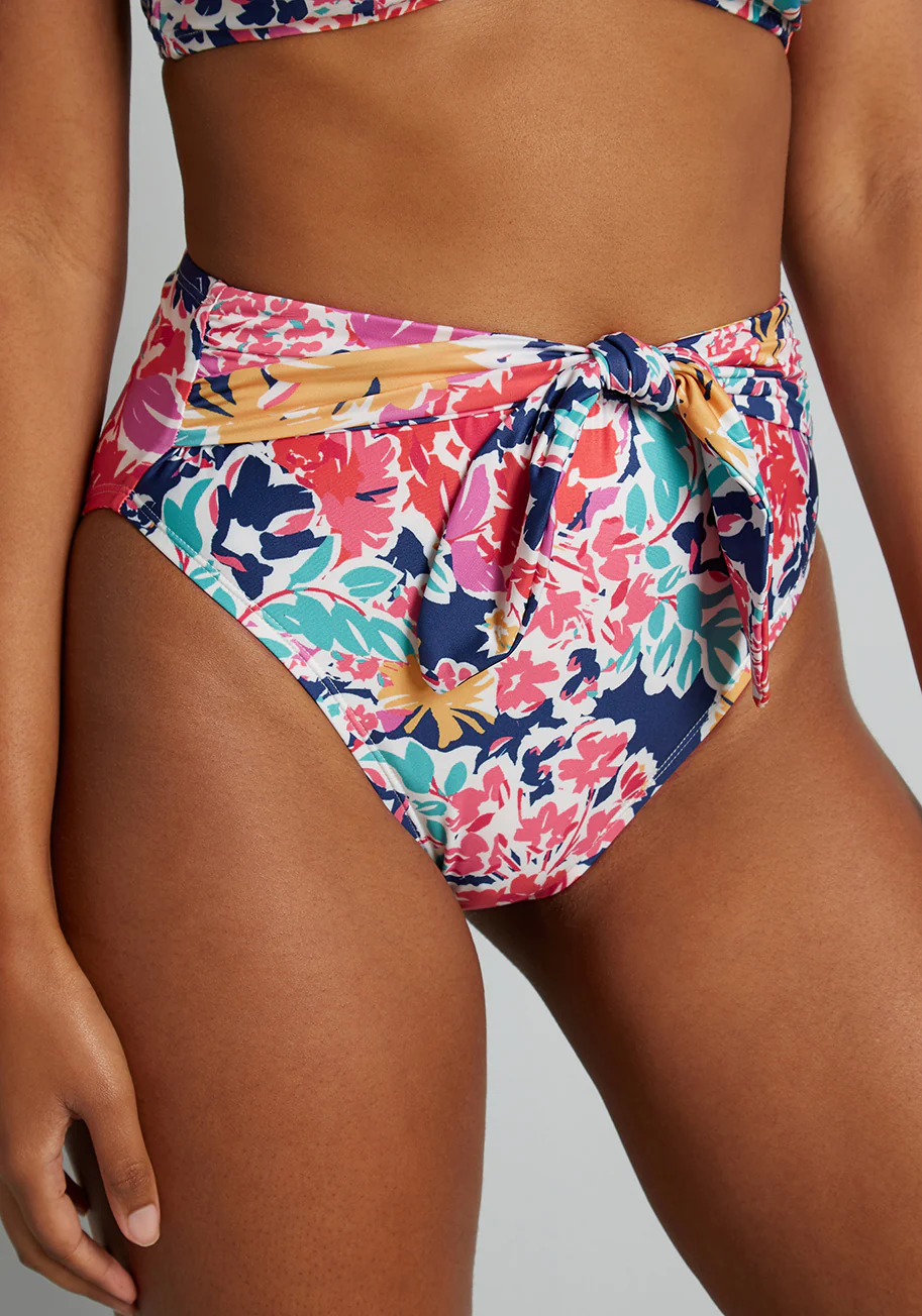 The Cindy High-Waisted Bikini Bottom - Olabens