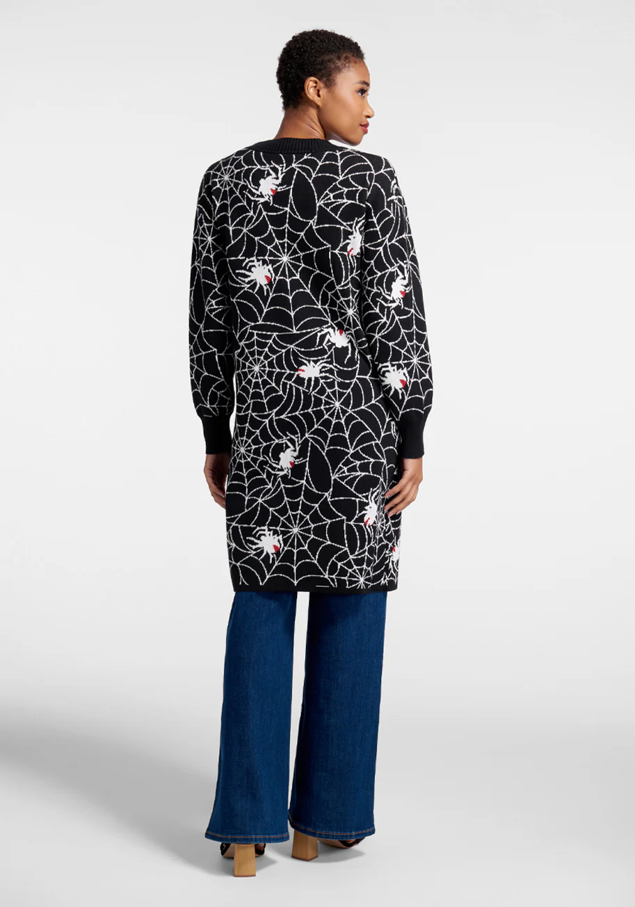 Black Widow Maker Longline Cardigan - Olabens