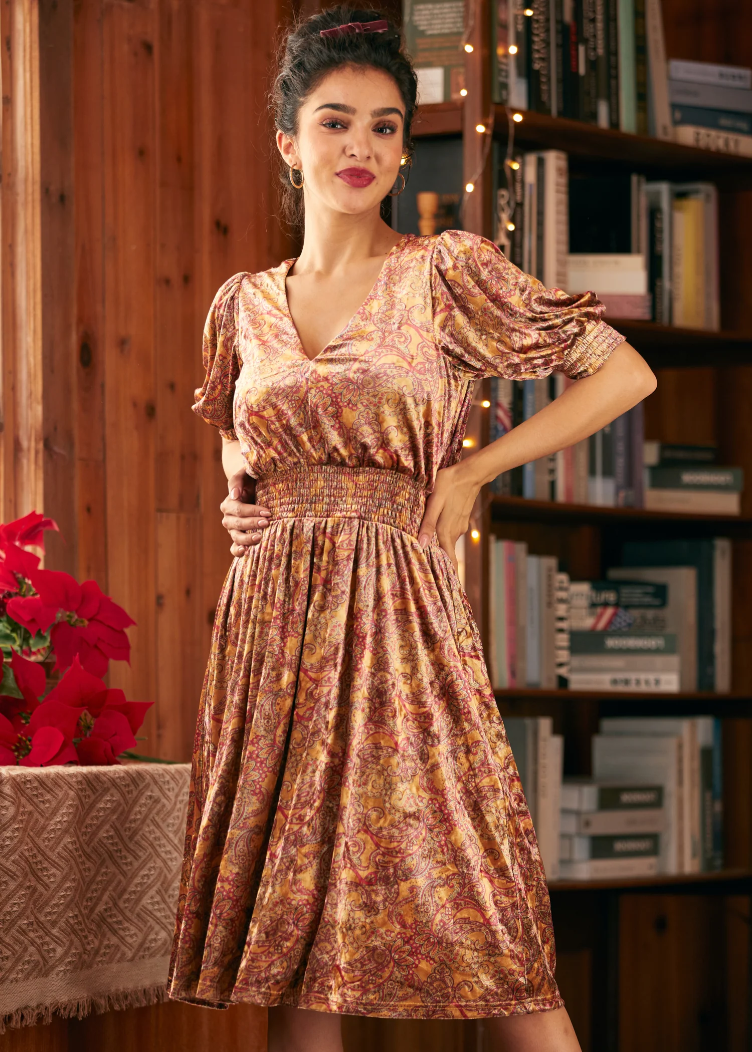 Bohemian Rhapsody Balloon Sleeve Dress - Olabens