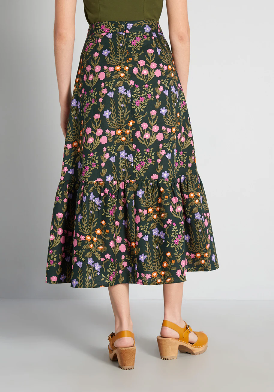 Spring is Here to Stay Tiered Midi Skirt - Olabens