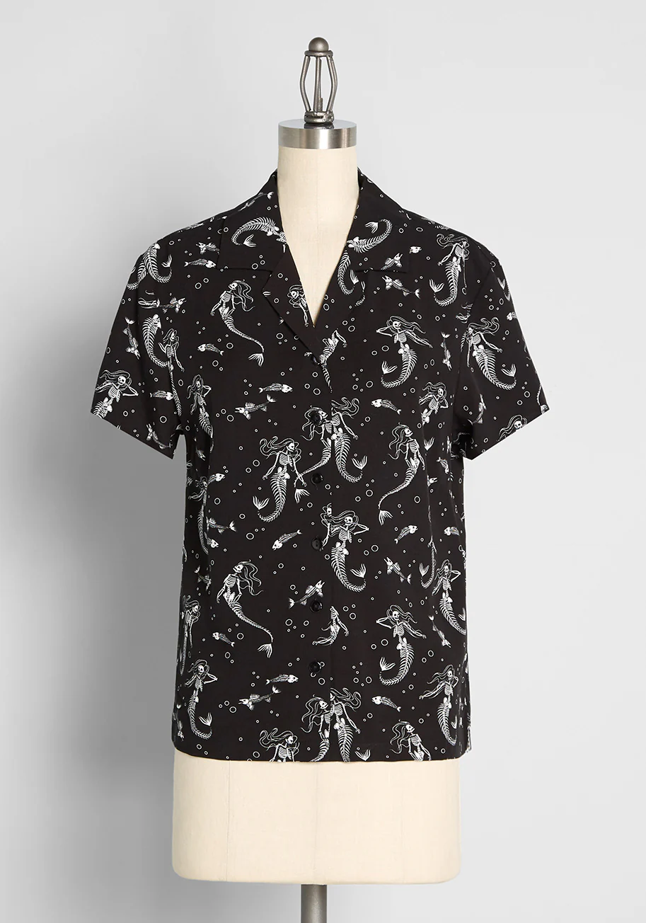 Mermaid Afterlife Button-Up Top - Olabens