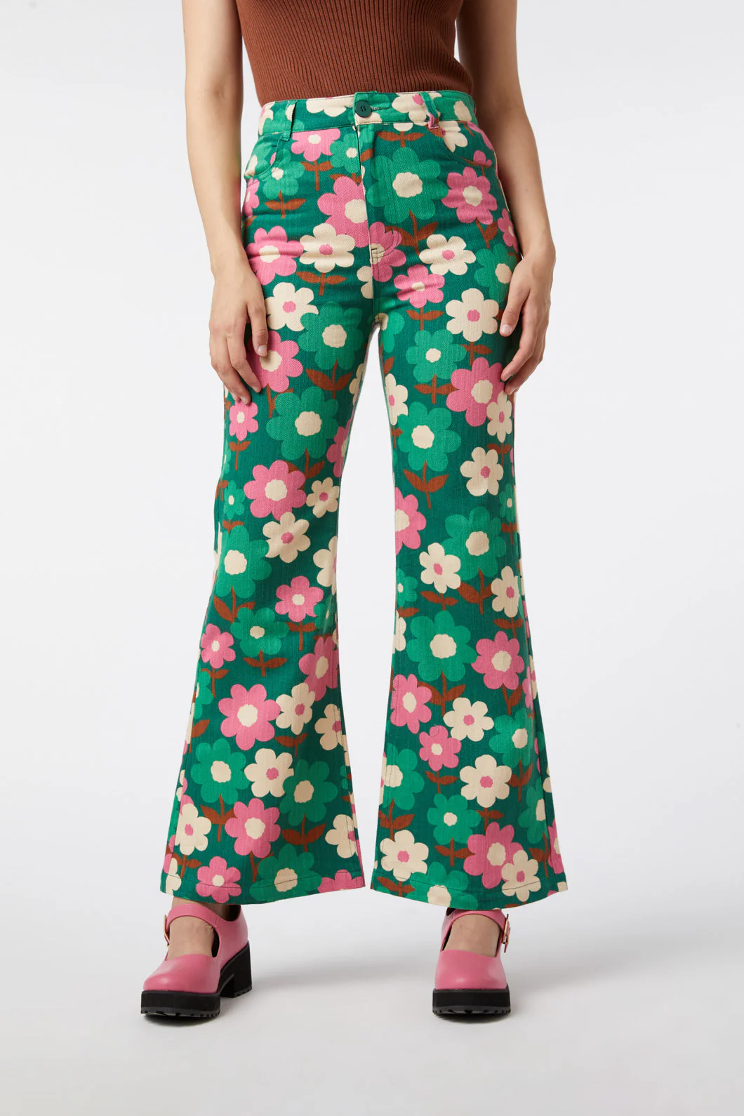 Renee Floral Flare Jean - Olabens
