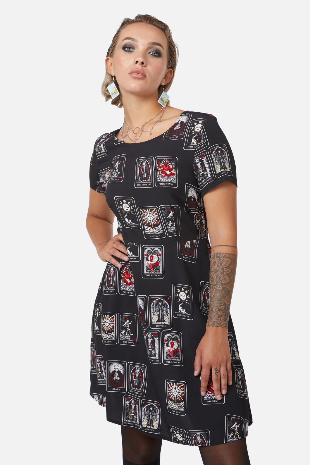 Tarot Spread Print Dress - Olabens