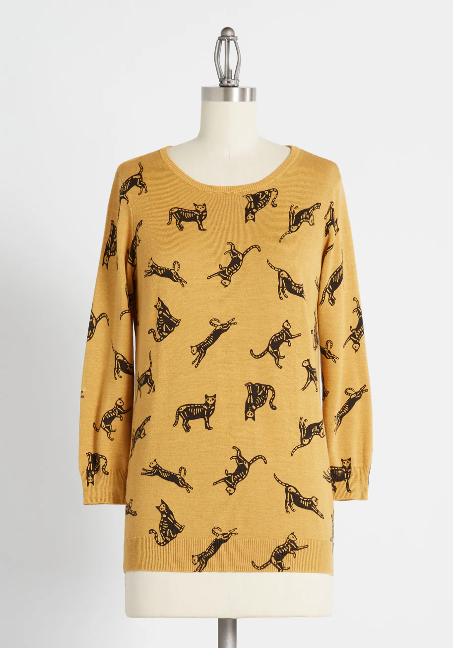 Spooky Kitty Pullover Sweater - Olabens