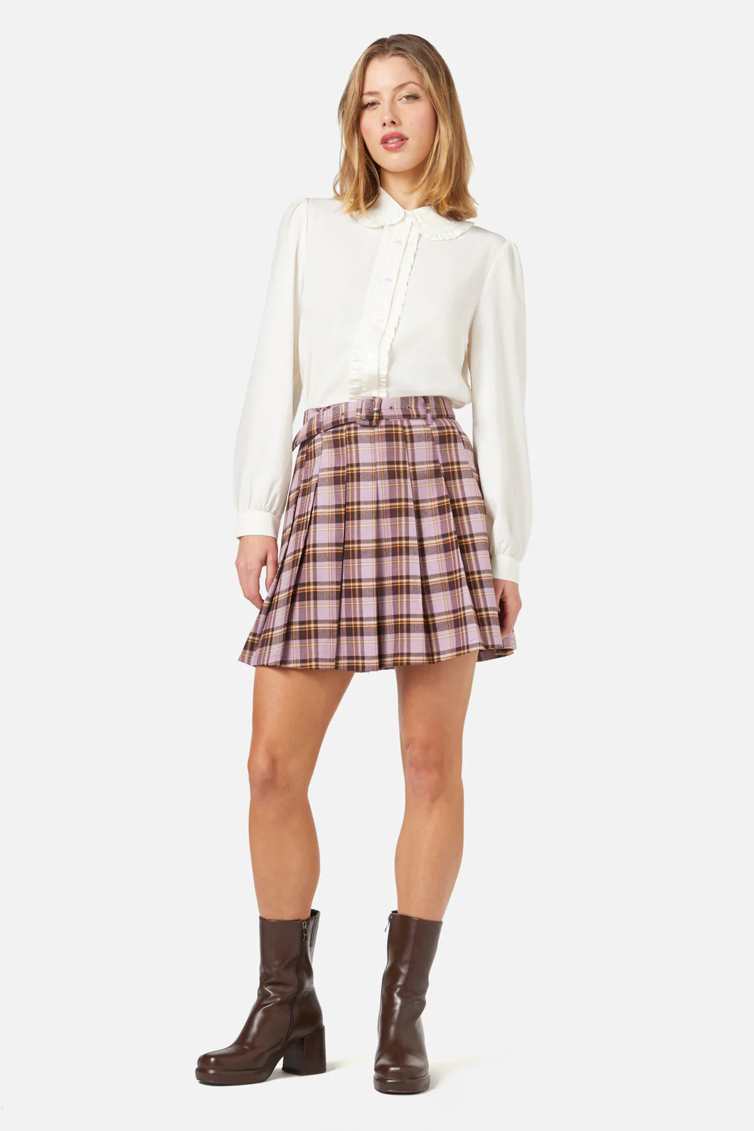 Jeannie Check Mini Skirt - Olabens