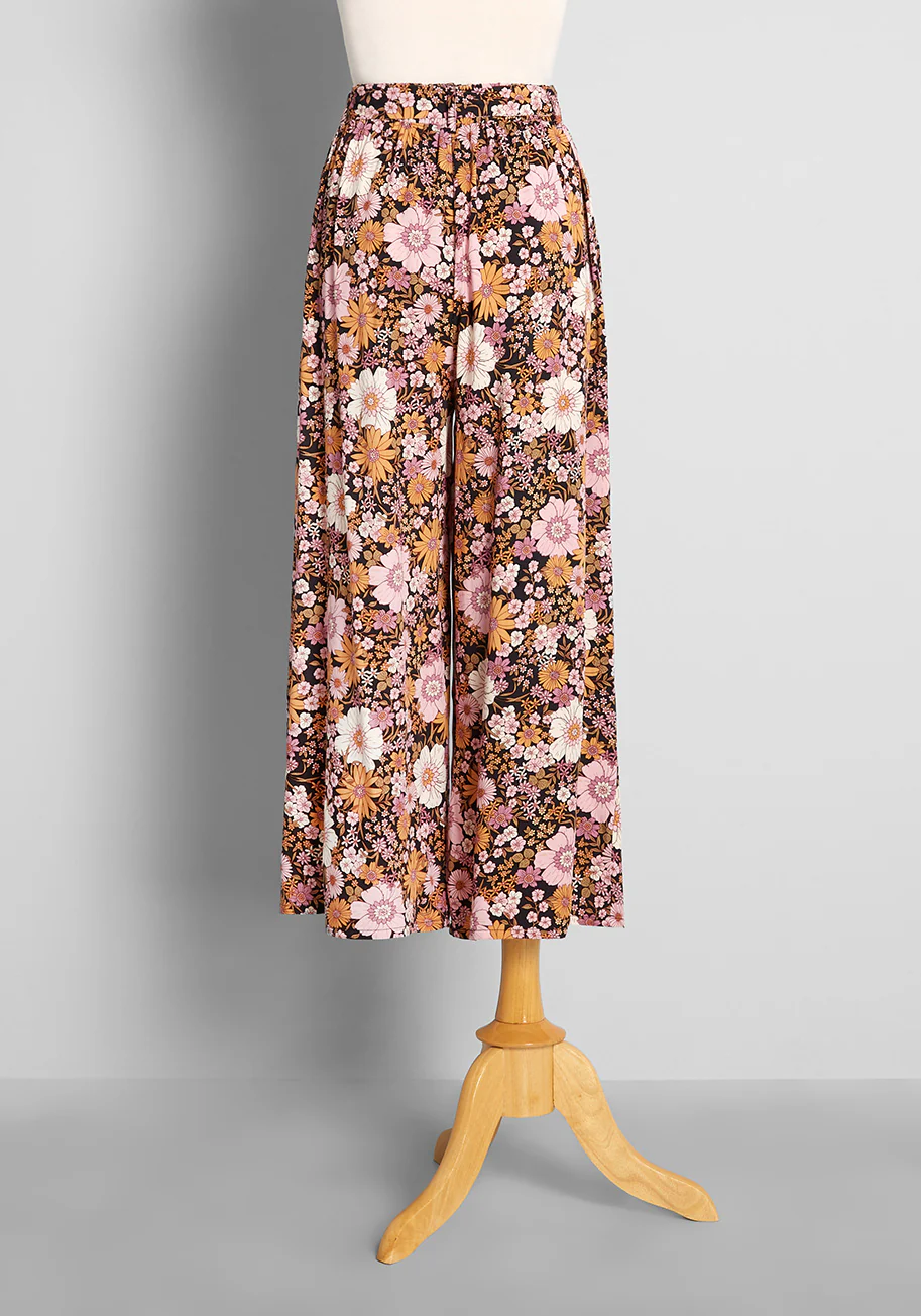 Isnyt x Princess Highway Autumn Floral Wide-Leg Pants - Olabens