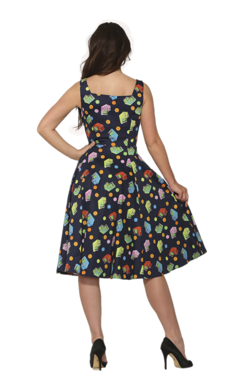 Archade Amusement Navy Swing Dress - Olabens