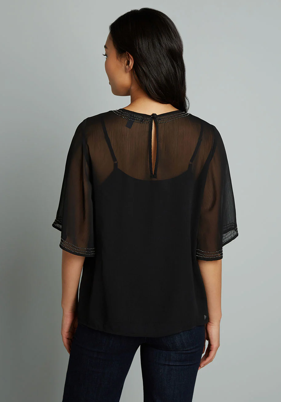 Wish I May Beaded Blouse - Olabens