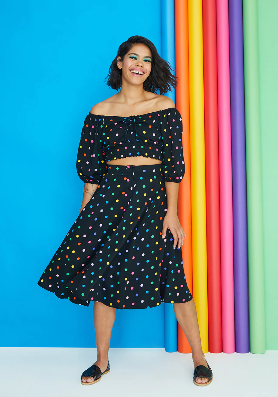 Rainbow Revival Midi Skirt - Olabens