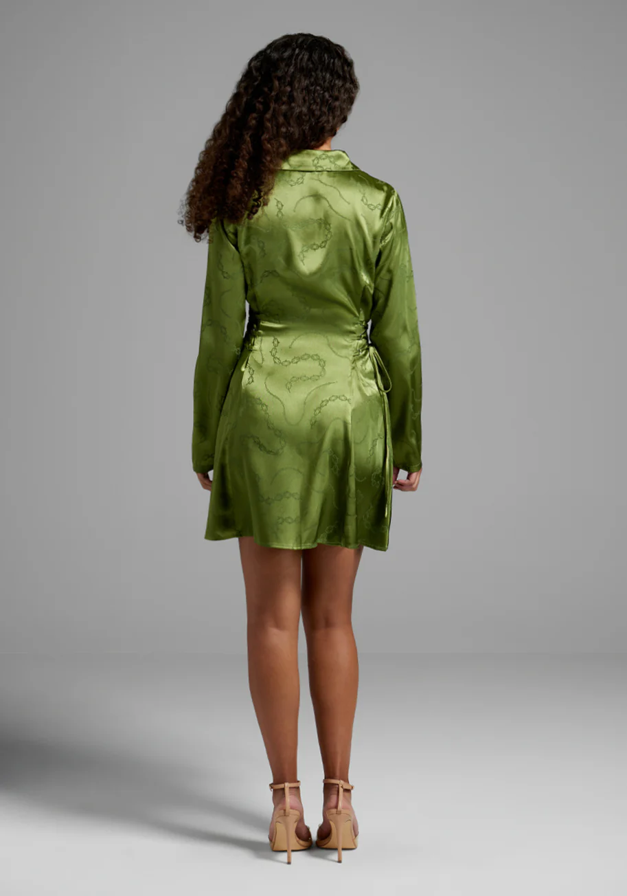 Chained To Fate Satin Mini Dress - Olabens