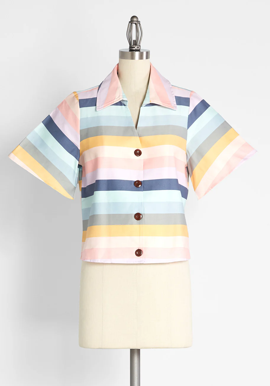 Pastel Sunsets Button-Up Shirt - Olabens