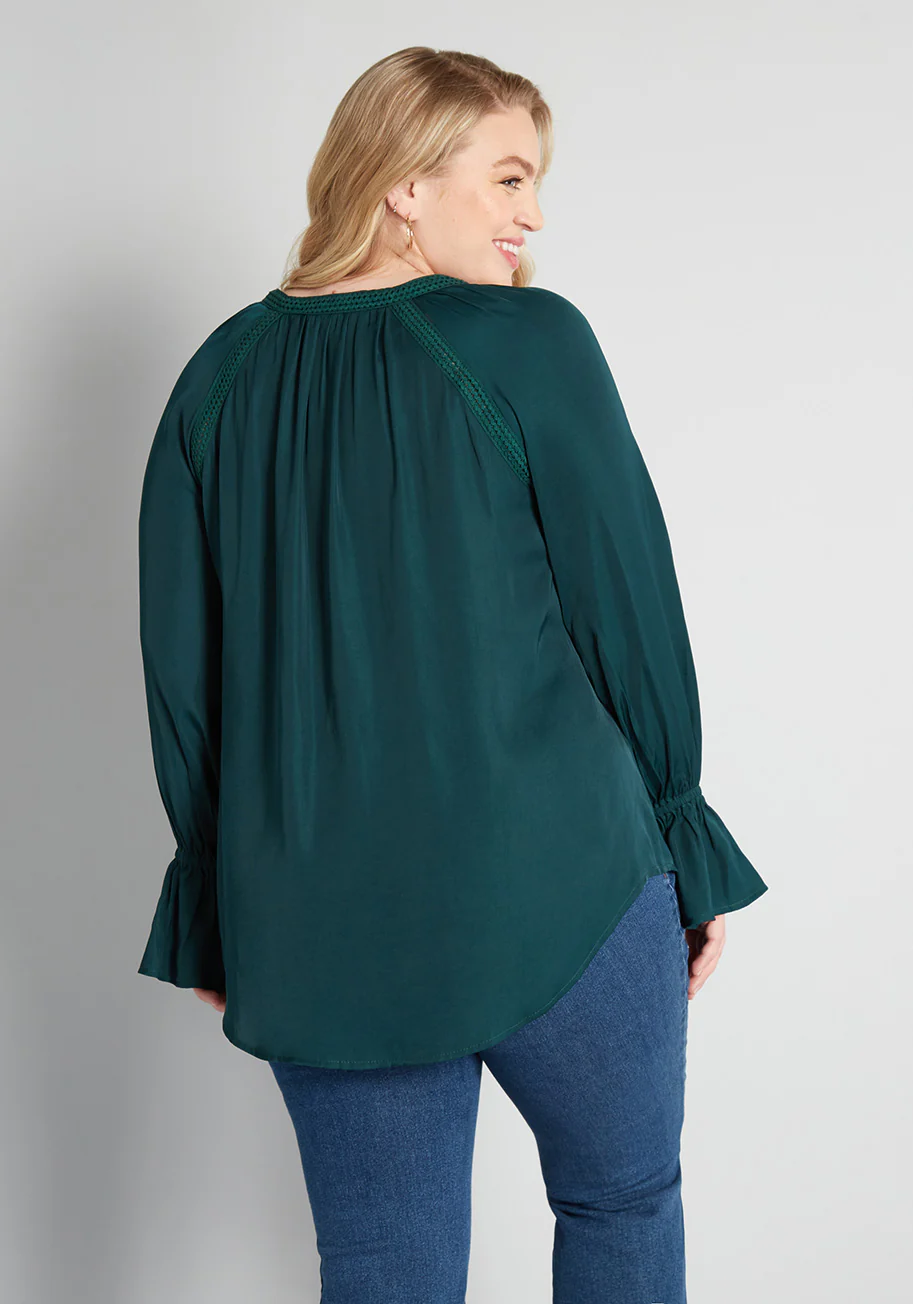 Emerald Isle Button-Up Tunic - Plus Size - Olabens