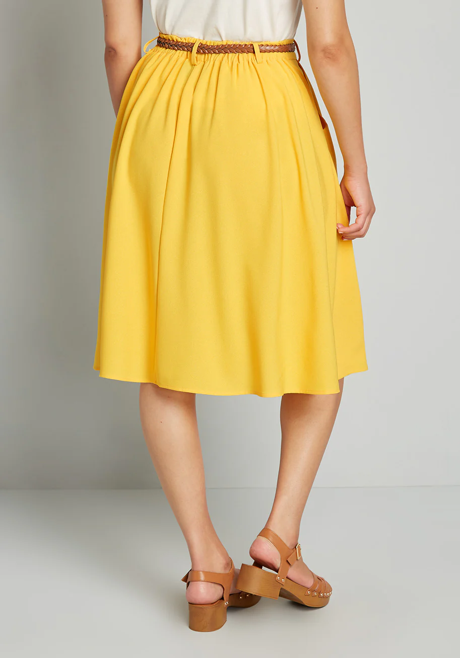 Breathtaking Tiger Lilies Midi Skirt - Olabens