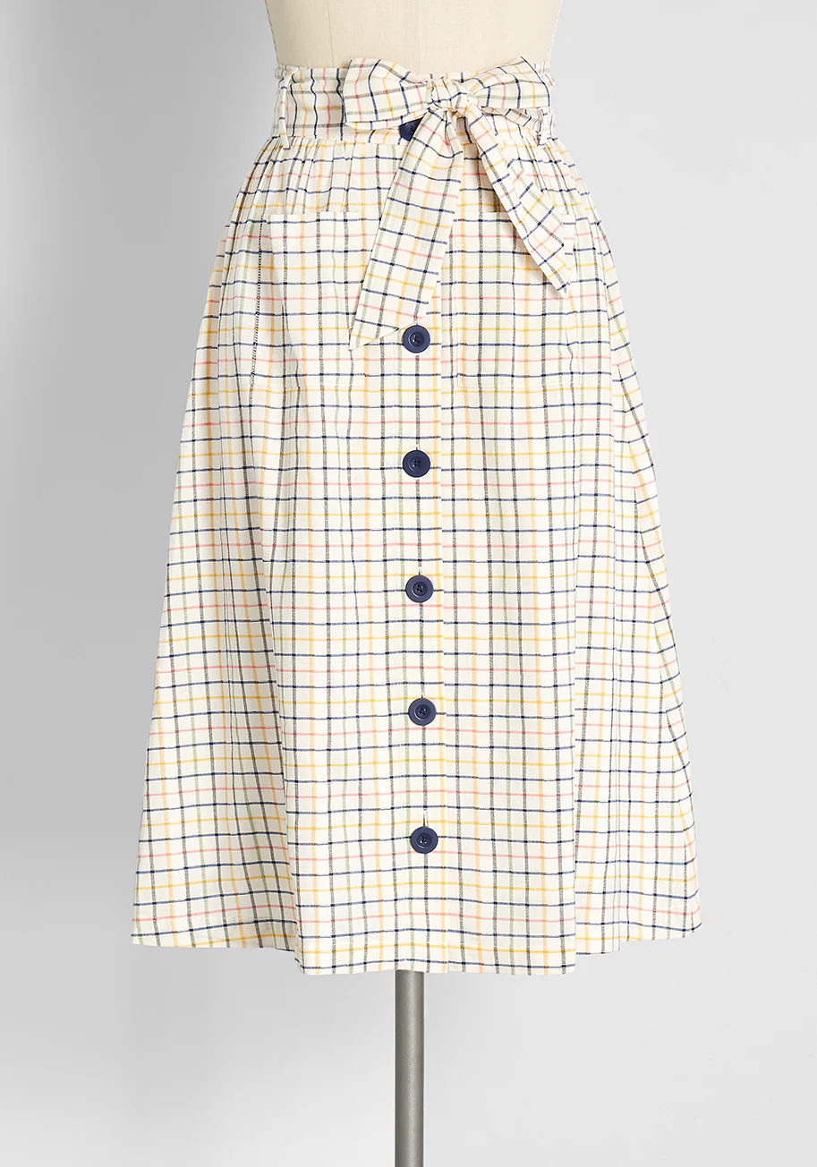 Summer Kickoff Button-Front Skirt - Olabens