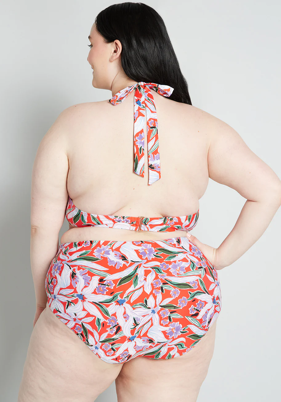 Allison Halter Bikini Top in Floral - Olabens