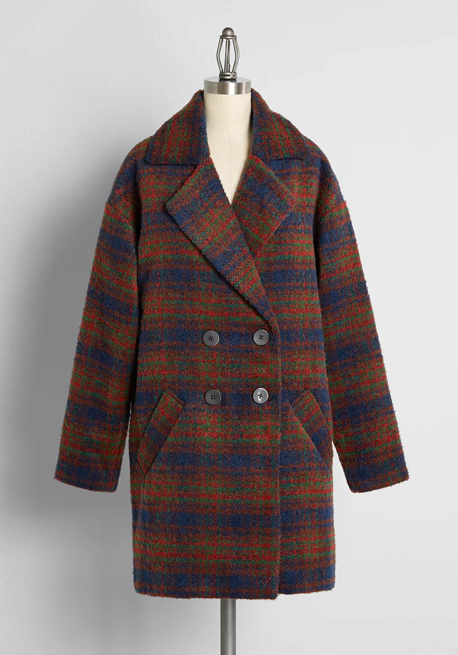 Good in Plaid Weather Oversized Coat - Olabens