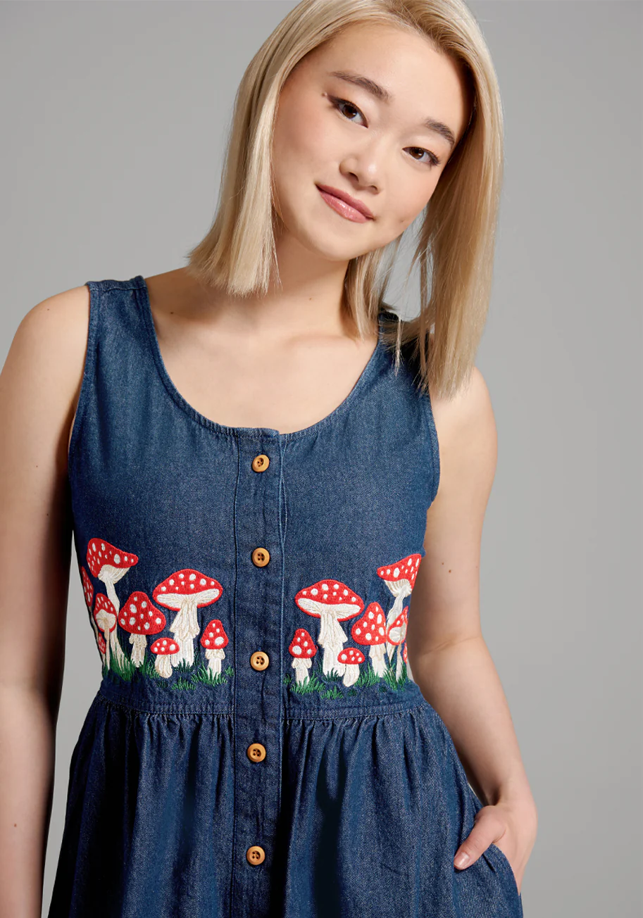 Mushroom Lover's Embroidered Jumper - Olabens