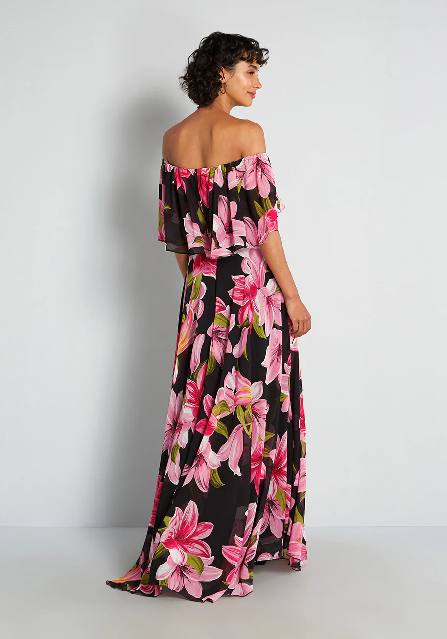 Lily Loveliness Off-Shoulder Maxi Dress - Olabens
