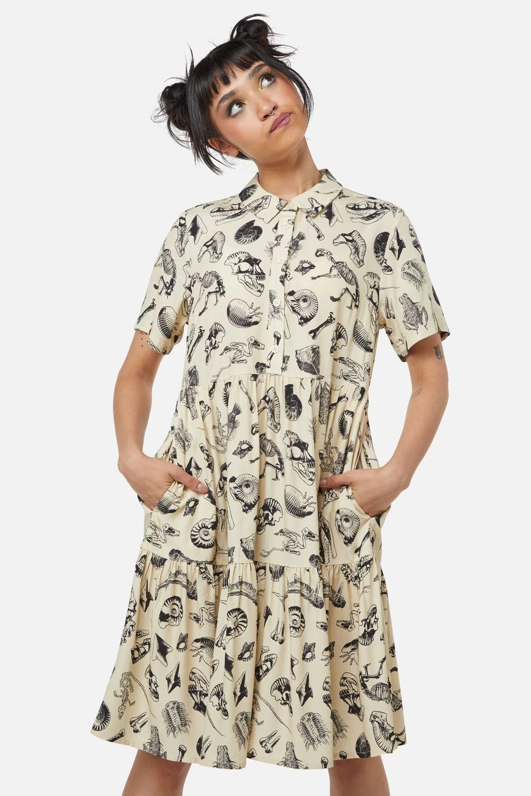 Body Fossils Printed Dress - Olabens