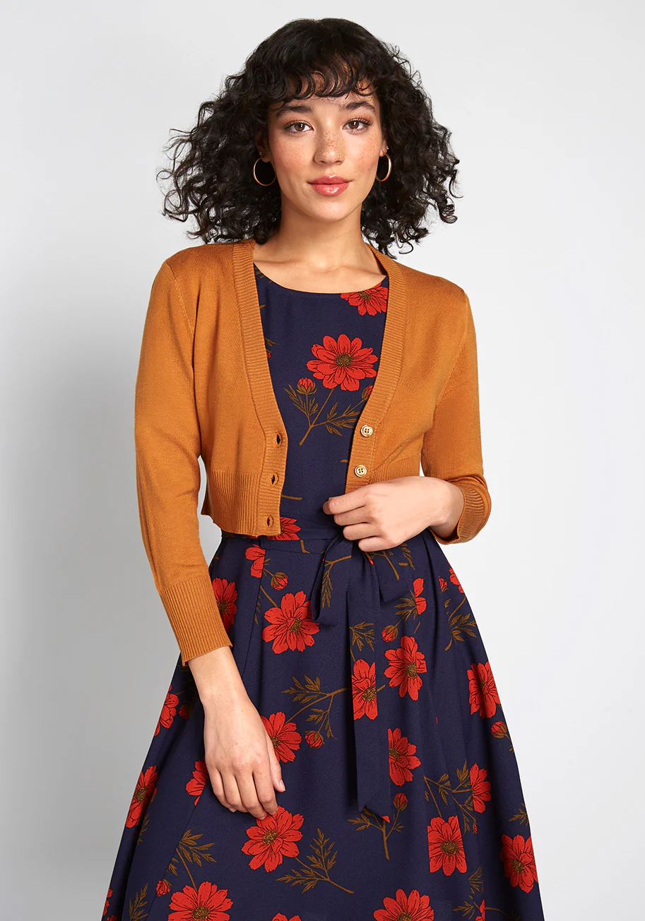 The Dream of the Crop Cardigan in Pumpkin Orange - Olabens