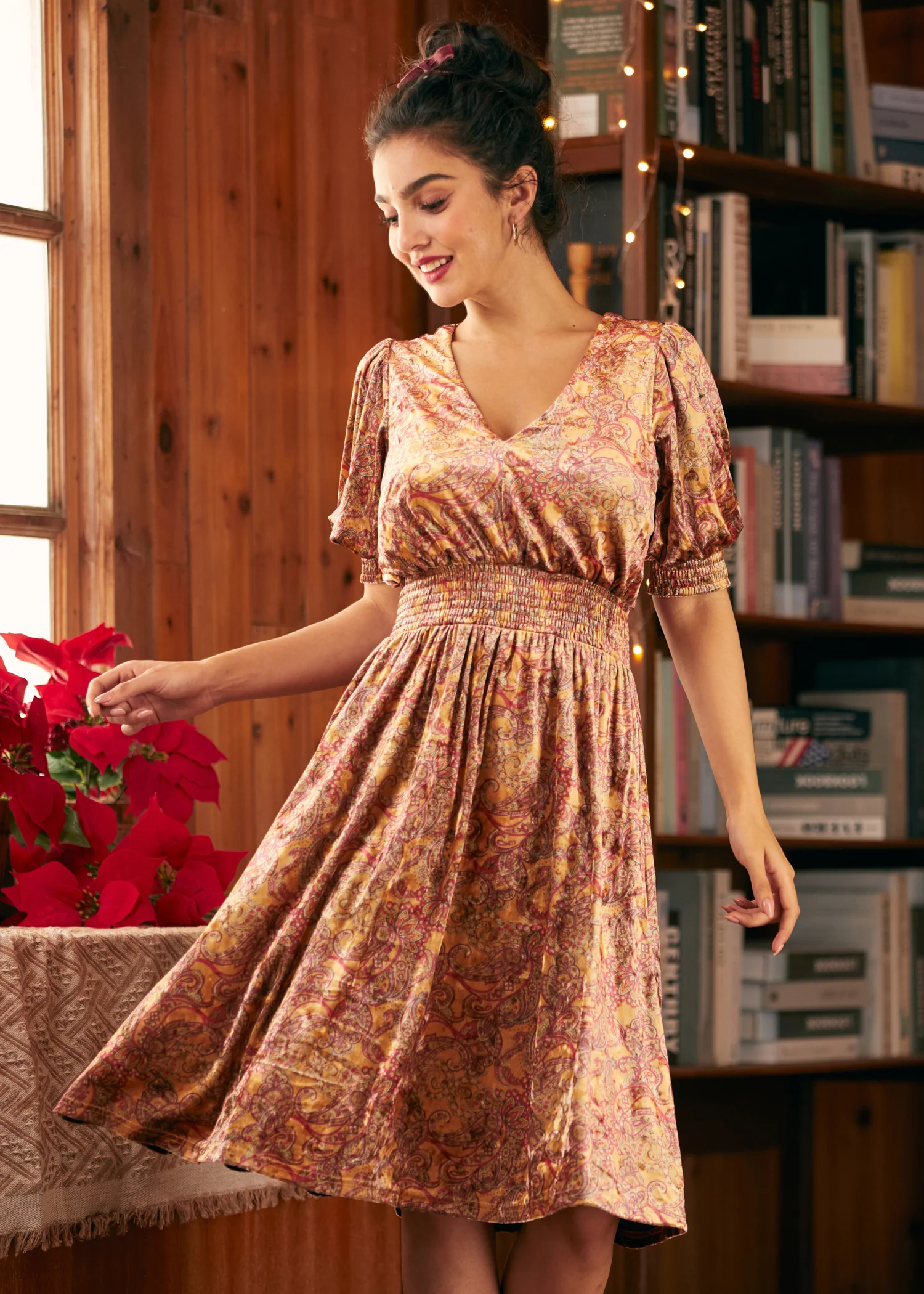 Bohemian Rhapsody Balloon Sleeve Dress - Olabens